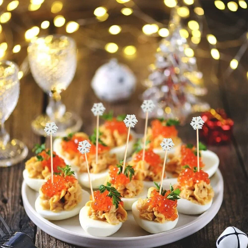 Charming Snowflake Appetizer Picks - 100pcs 4.7